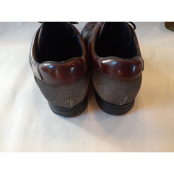 Prada America\'s Cup Sneakers Shoes 3258 US 6 Women\'s Burgundy Leather Gray Mesh main image 5